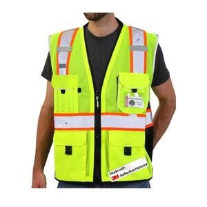 FX SAFETY VEST -Class 2 High Visibility Reflective Yellow Safety Vest NPV3Y